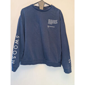 Women's Nike Navy Swoosh Crewneck Sweatshirt L White Accents